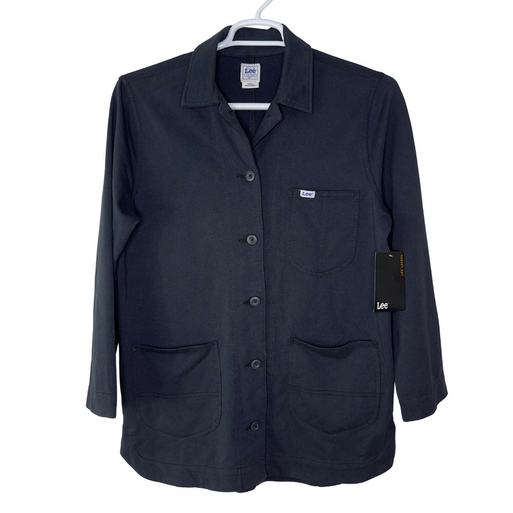 Lee‎ Workwear Unionall Black Chore Jacket Women Small Button Up Long Sleeve NWT